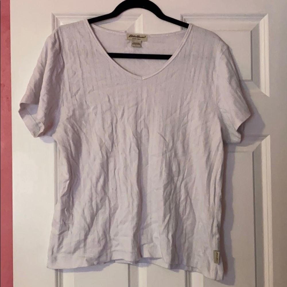 Eddie Bauer V Neck Ribbed Tee